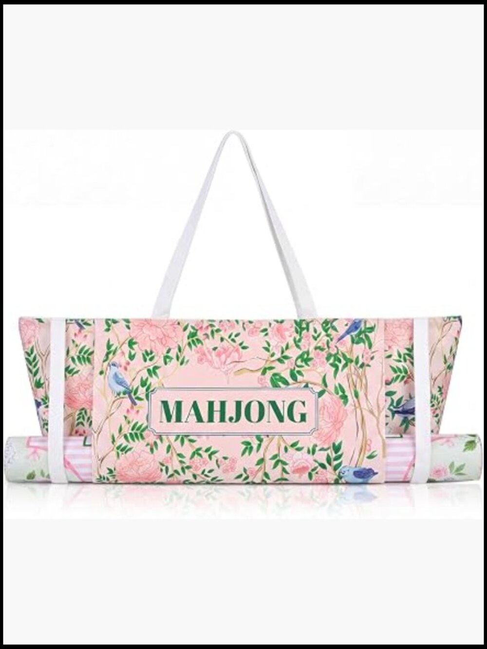 Floral Pink Tote Bag with Yoga Mat Carrier